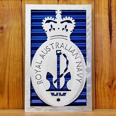 Small Royal Australian Navy Badge with mini orb backing