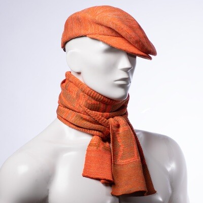 Dribble Cap with Adjustable Back Strap and Logo Neck Muffler in Gradient Melange Cotton