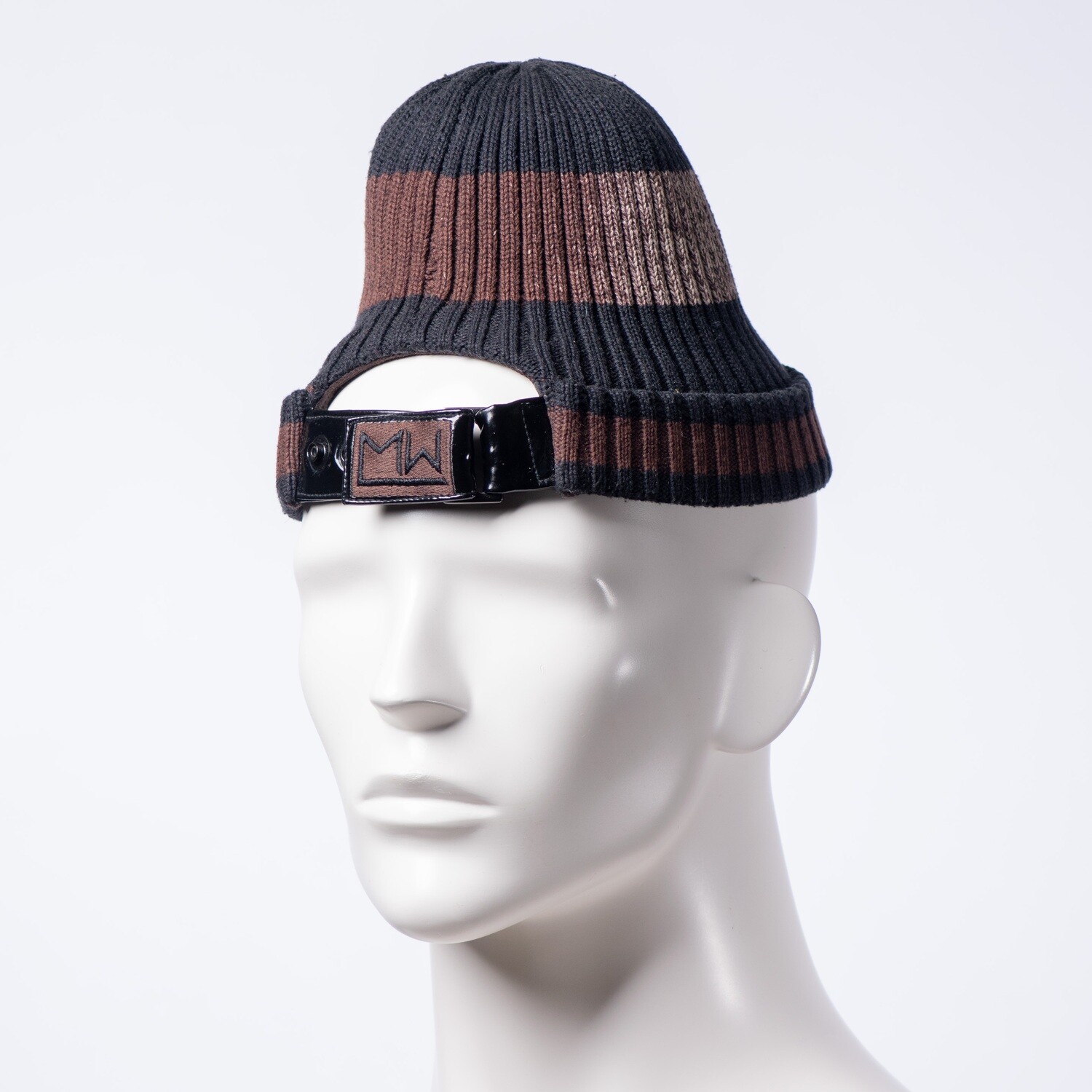 Distressed Striped Skull with Patent Embroidered Logo Strap