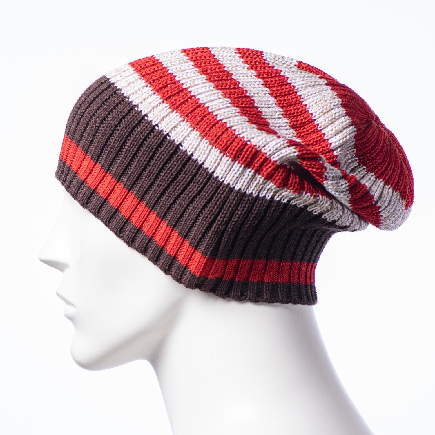 Striped Slouch Ribbed Skull