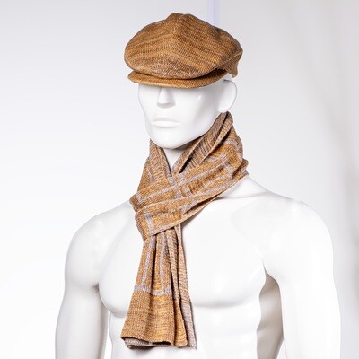Dribble Cap and Logo Neck Muffler in Gradient Melange Cotton