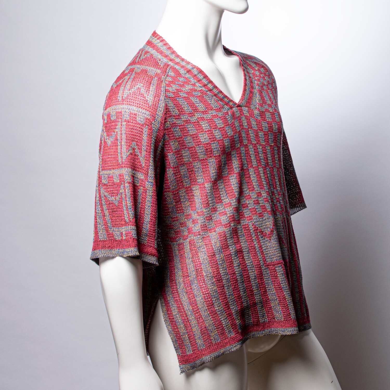 Knitted Graphic Pattern Logo Jersey in Pure Cotton
