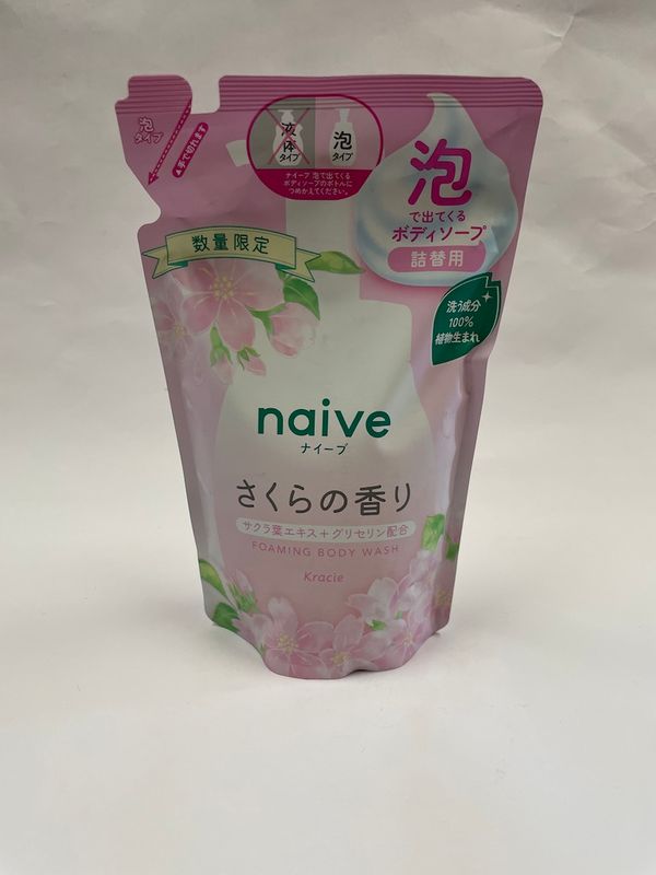 Kracie Naive Foaming Body Soap REFILL Sakura, Cherryblossom