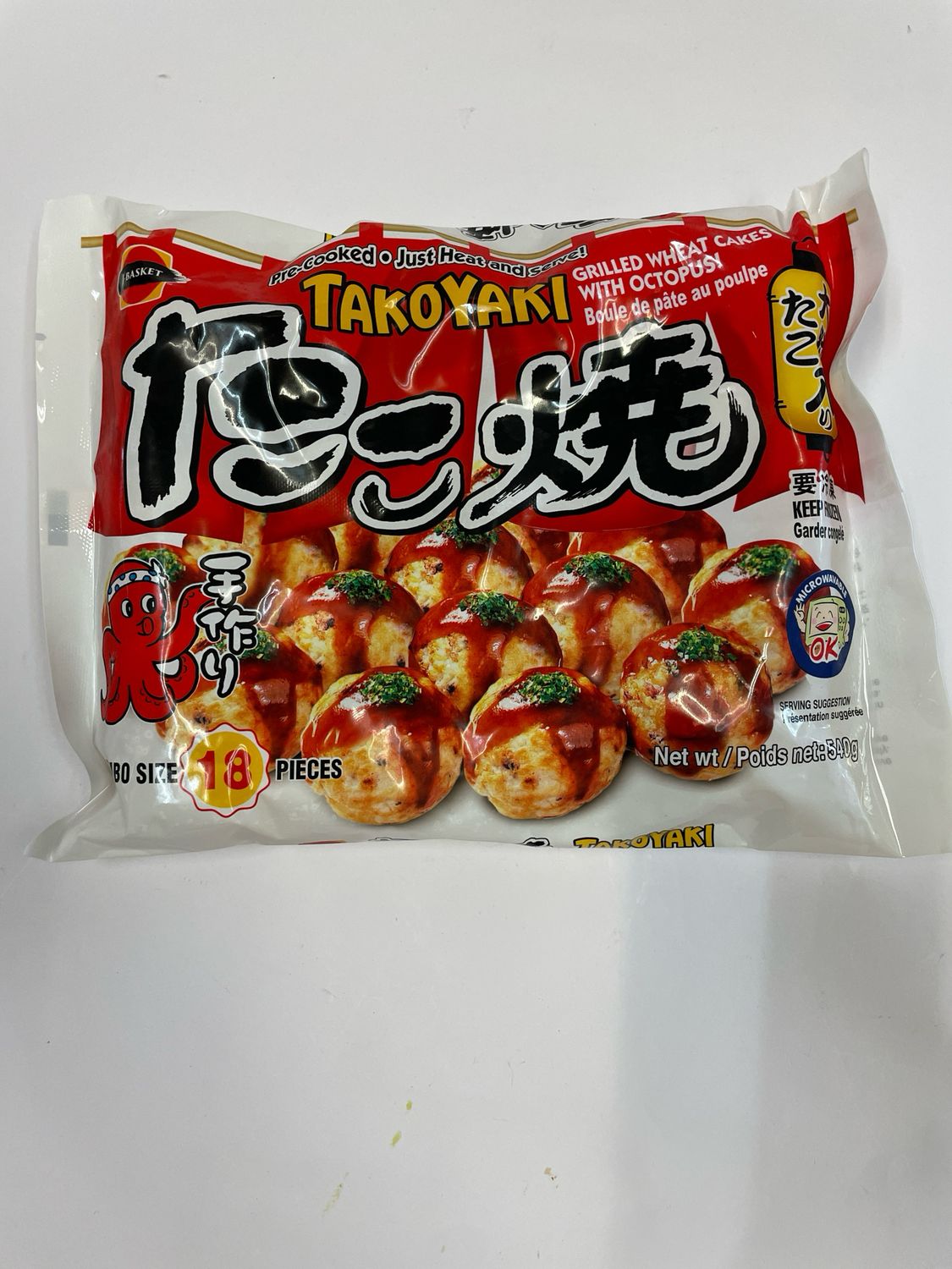 J-Basket Takoyaki Grilled Wheat Balls w/ Octopus, 18pc