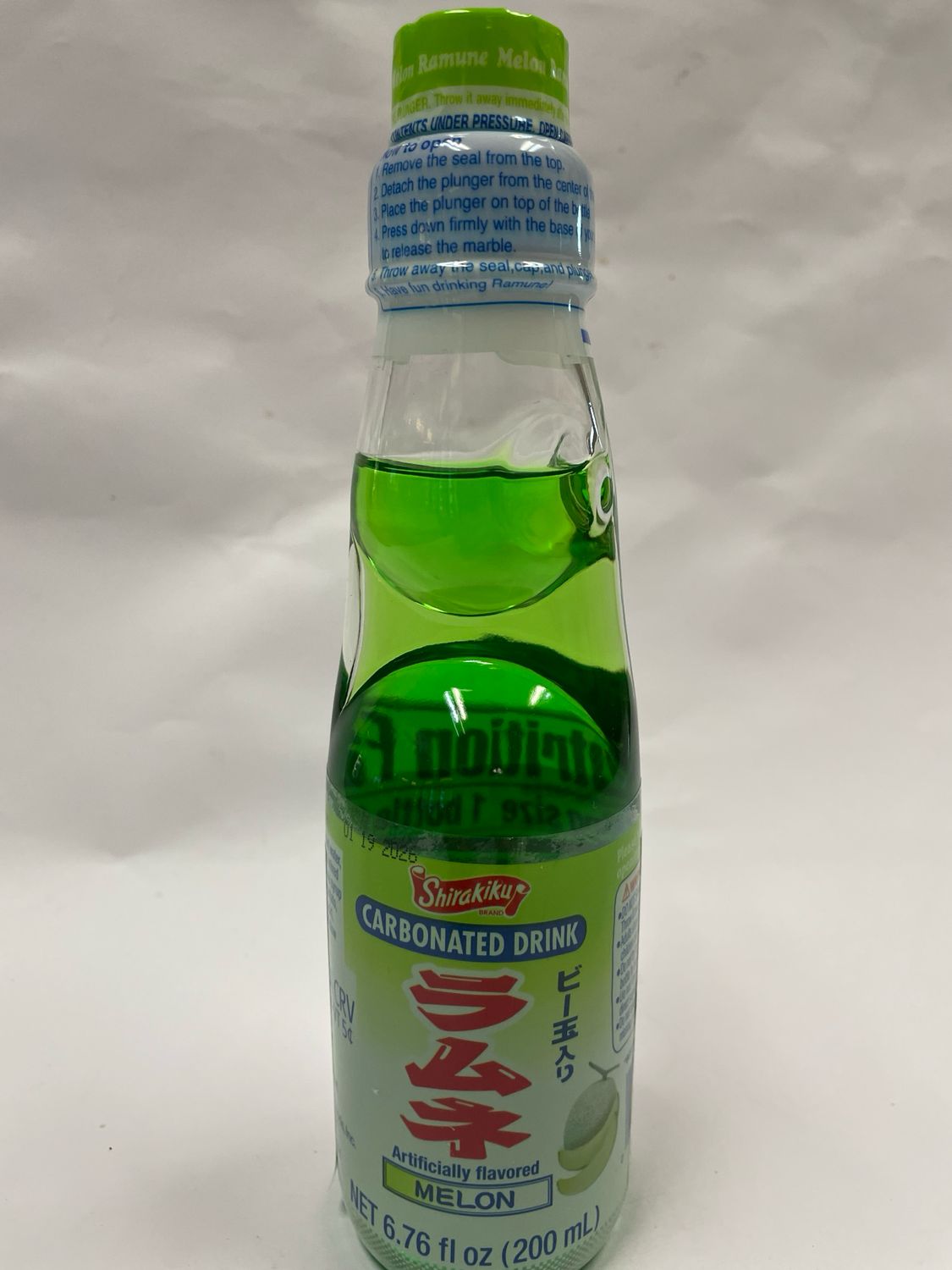 Shirakiku Ramune Marble Soft Drink Melon