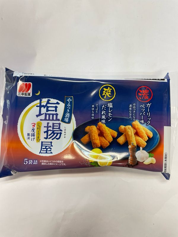 Sanko Shio Ageya Garlic Pepper &amp; Lemon Rice Cracker