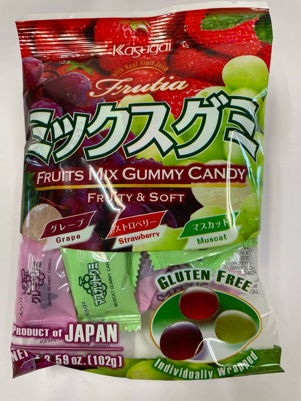 Kasugai Gummy Grape, Strawberry, Mascat Mix 