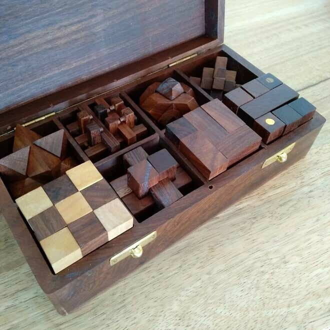 Timber Puzzle In A Box - Set/8