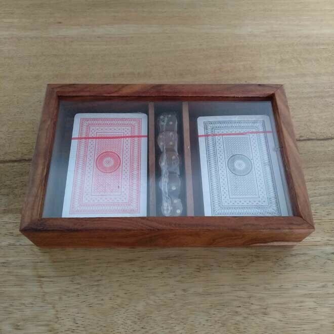 Timber Box Set - 2x Cards &amp; 5x Dice Slide Lid