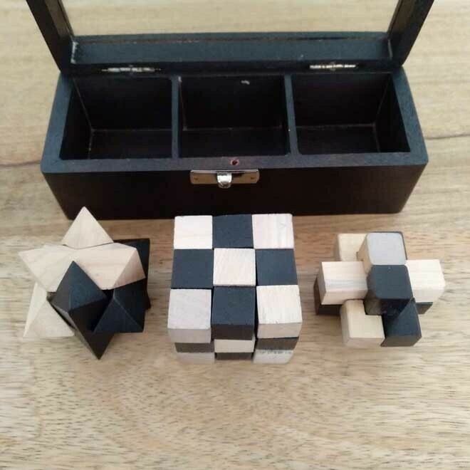 Timber Puzzle In A Box - Set/3