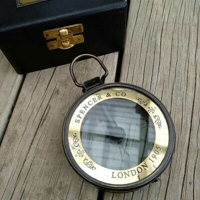 Brass Map Reader Compass/Timber Box