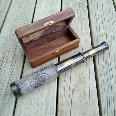 Sml Brass Telescope In Timber Box