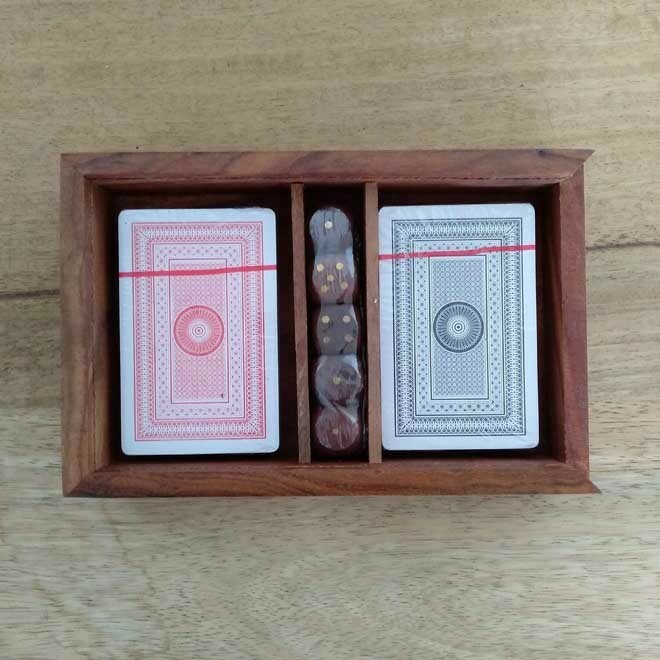 Timber Box Set - 2x Cards &amp; 5x Dice Slide Lid
