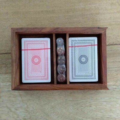Timber Box Set - 2x Cards &amp; 5x Dice Slide Lid