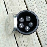 Black Timber Box Rnd 5x Dice