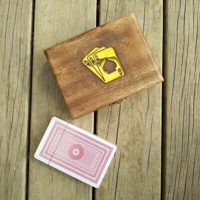 Playing Card Box - Natural Wood