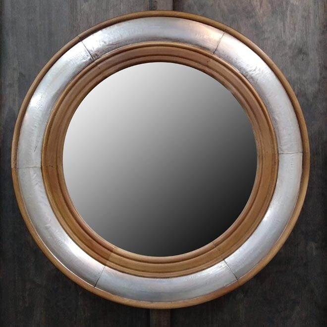Timber/Aluminium Mirror Rnd