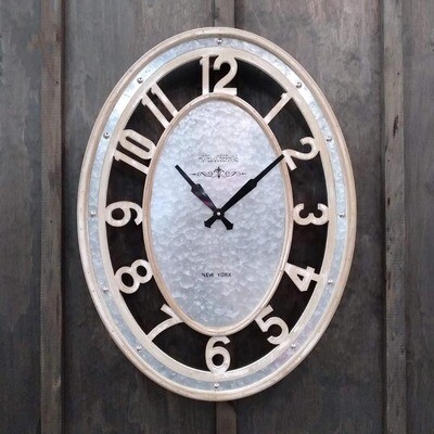 Timber/Metal Clock Oval