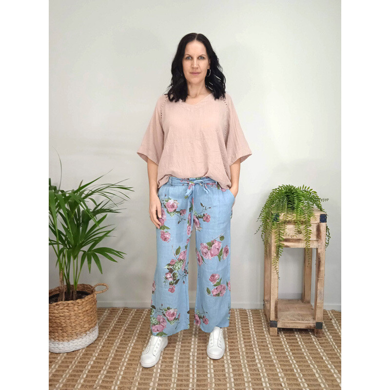 Relaxed Pants - Pink Floral