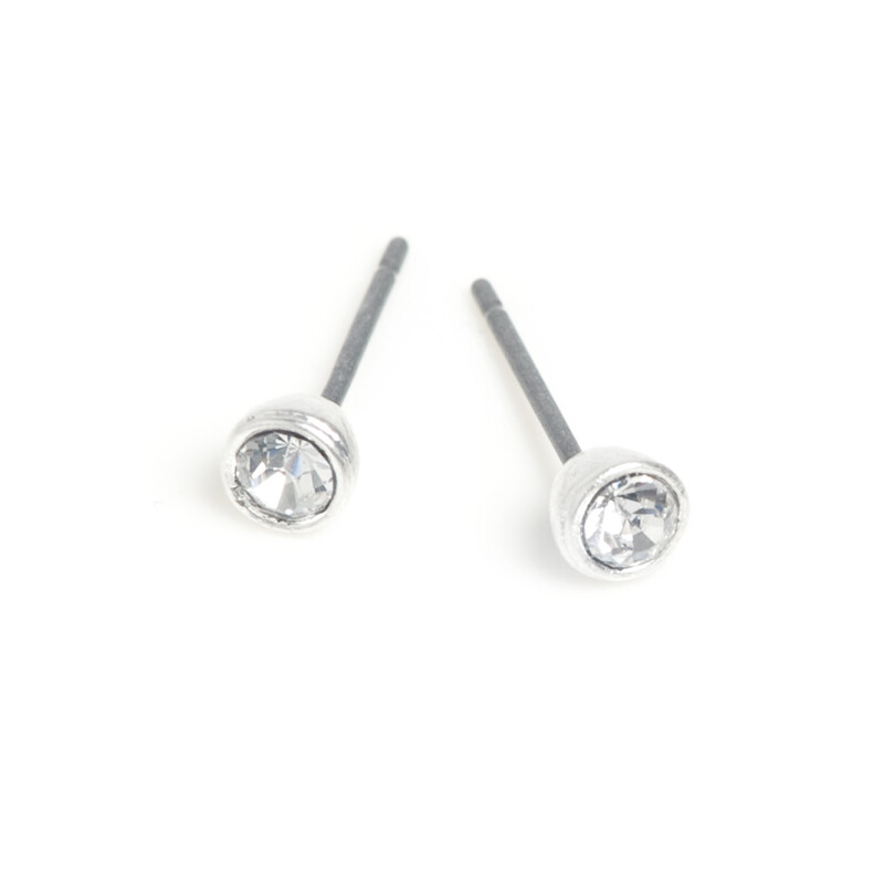 Small Crystal Earring - Silver
