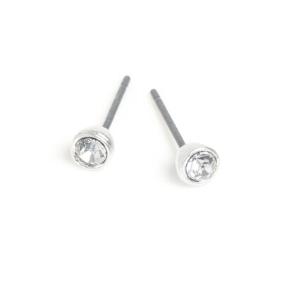 Small Crystal Earring - Silver
