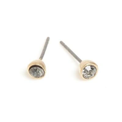 Small Dark Crystal Earring - Bronze