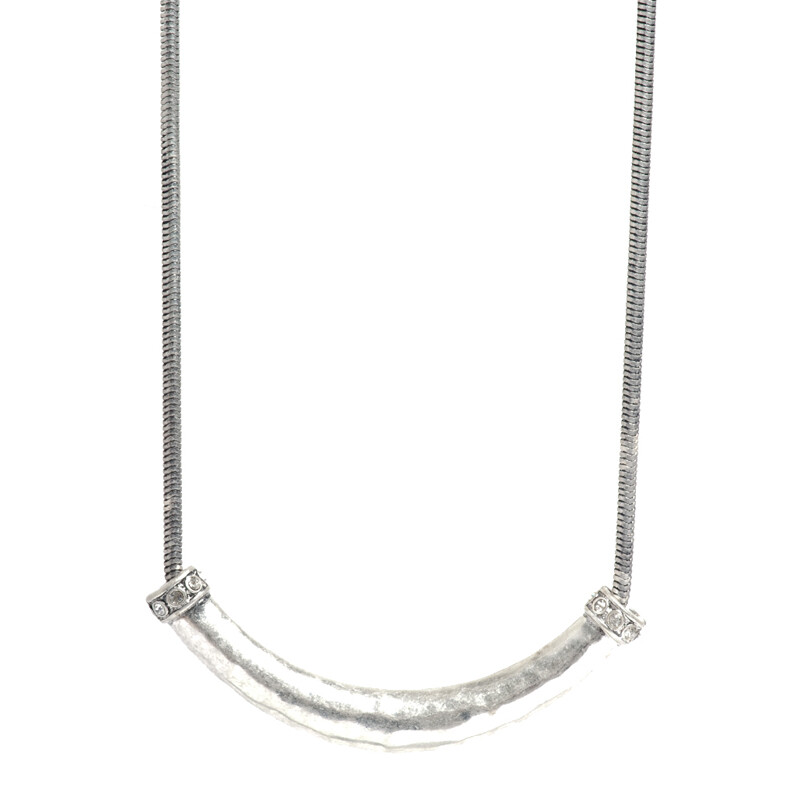 Tribal Tube Necklace  Silver