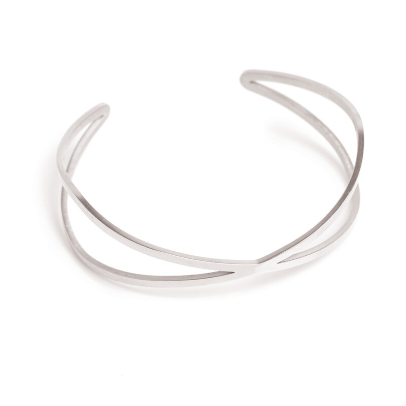 Twisted Bangle - Steel Silver