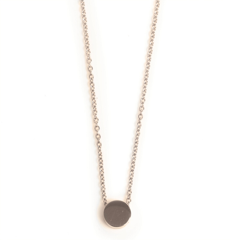 Small Circle Pendant - Steel Gold
