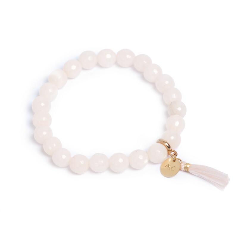 Blush Stone Tassle Bracelet