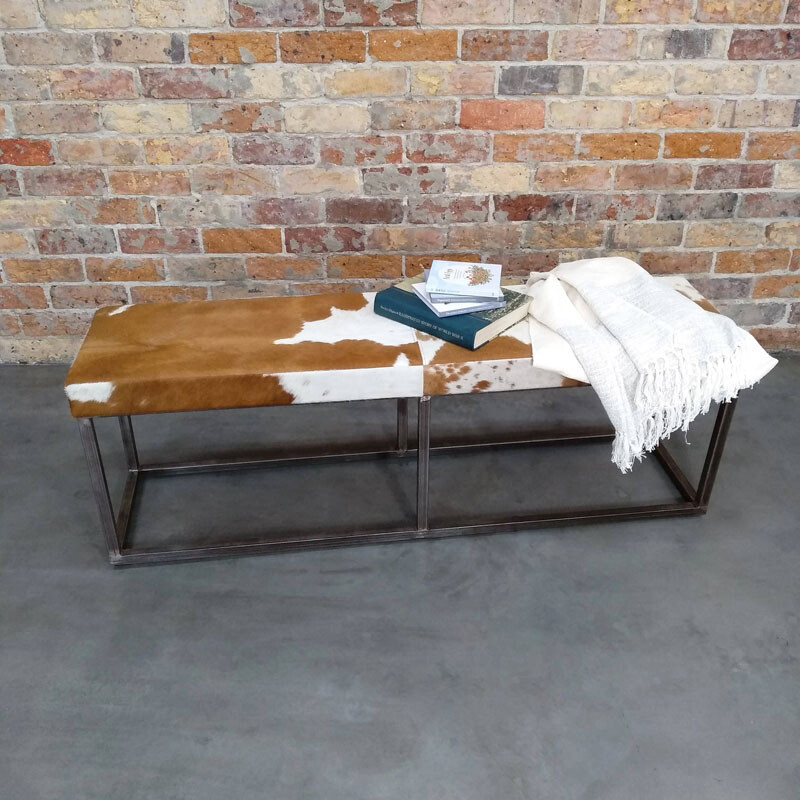 James Hide Stool - Caramel