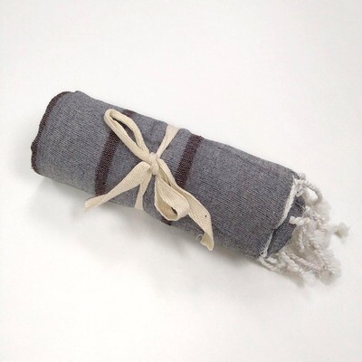 Cotton Towel - 22 Lt Grey/Br