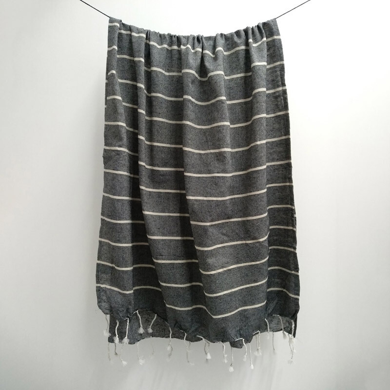 Cotton Towel - 18 Dk Grey/Cr