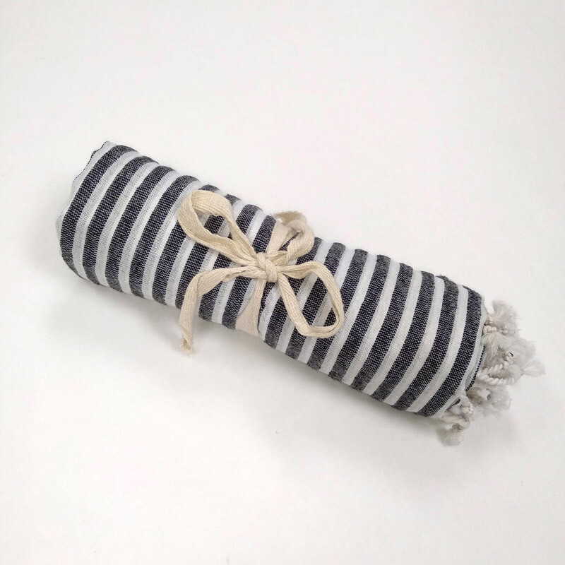 Cotton Towel - 20 Dk Grey/Wh