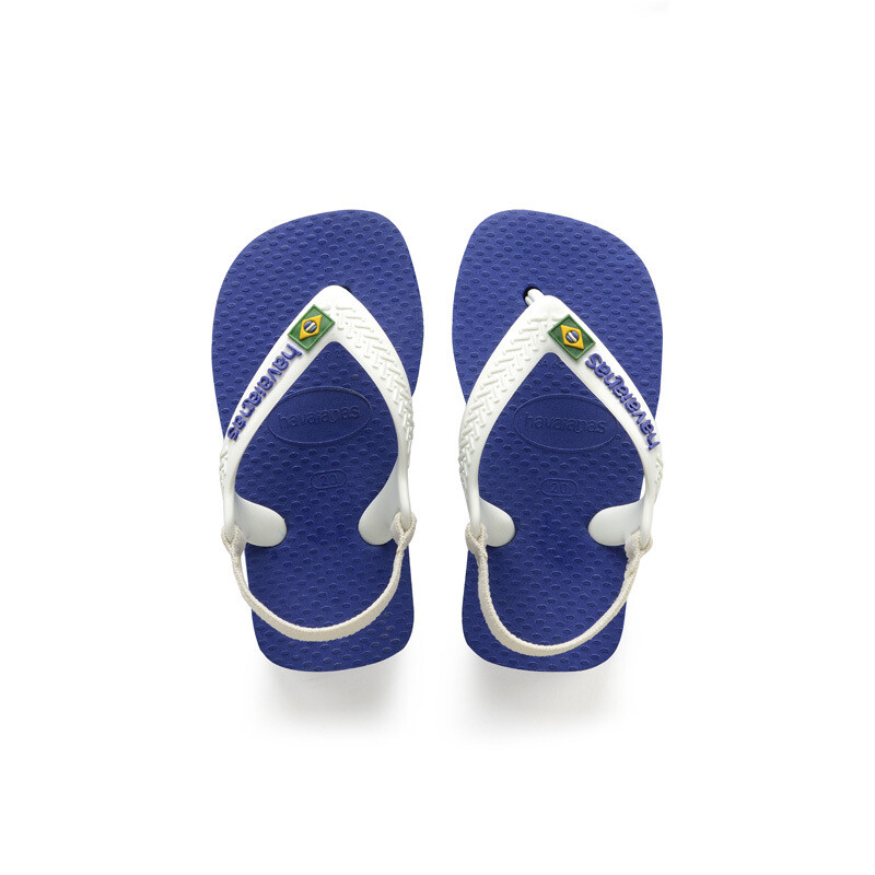 Baby Brazil Logo Flip Flops - Marine Blue