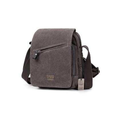 Classic Small Zip Front Cross Body Bag - Charcoal