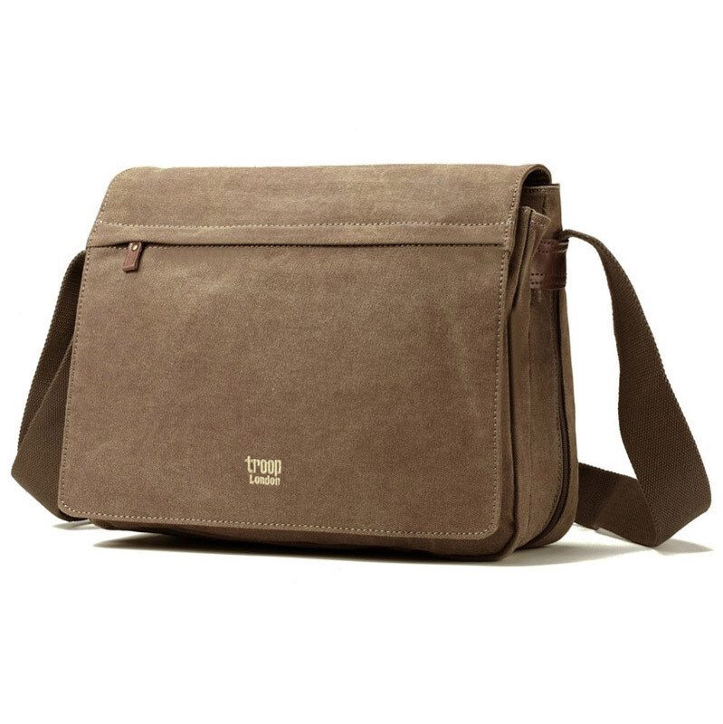 Classic Flap Front Messenger Bag Small - Brown