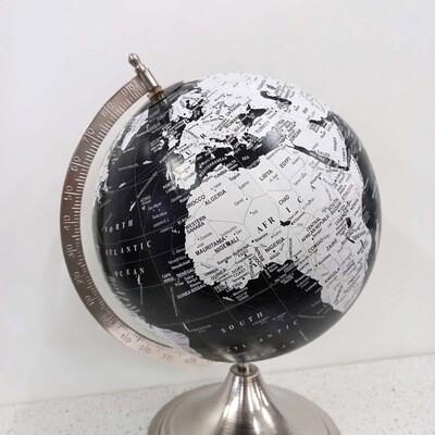 Large Globe - Black/White Map