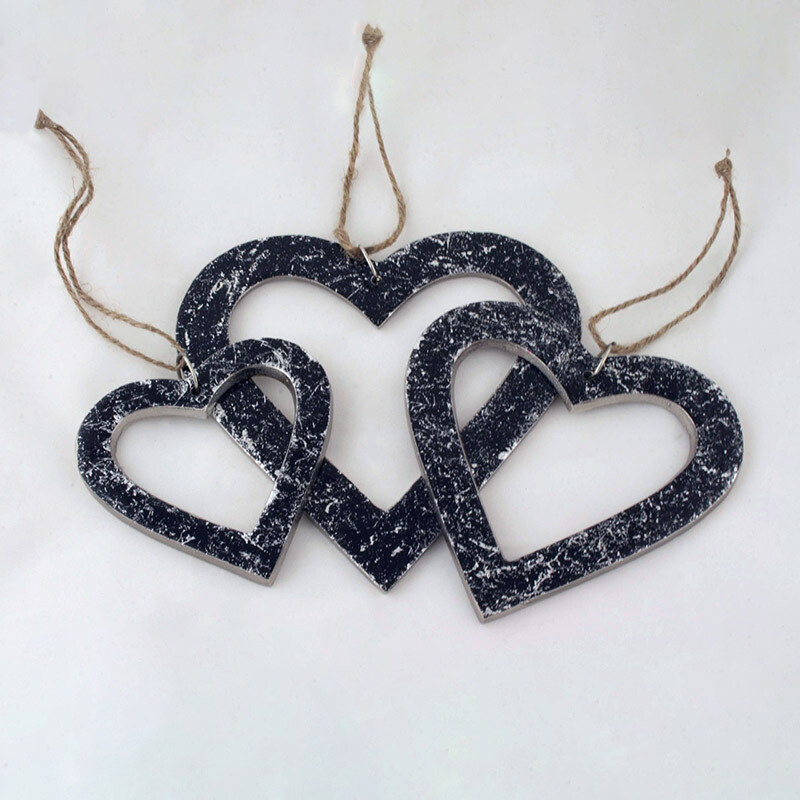 Cast Heart Black/Silver Foil (3 sizes)