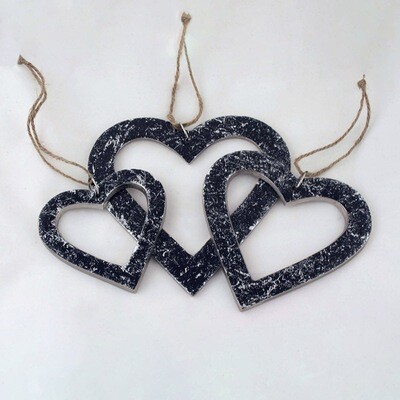 Cast Heart Black/Silver Foil (3 sizes)