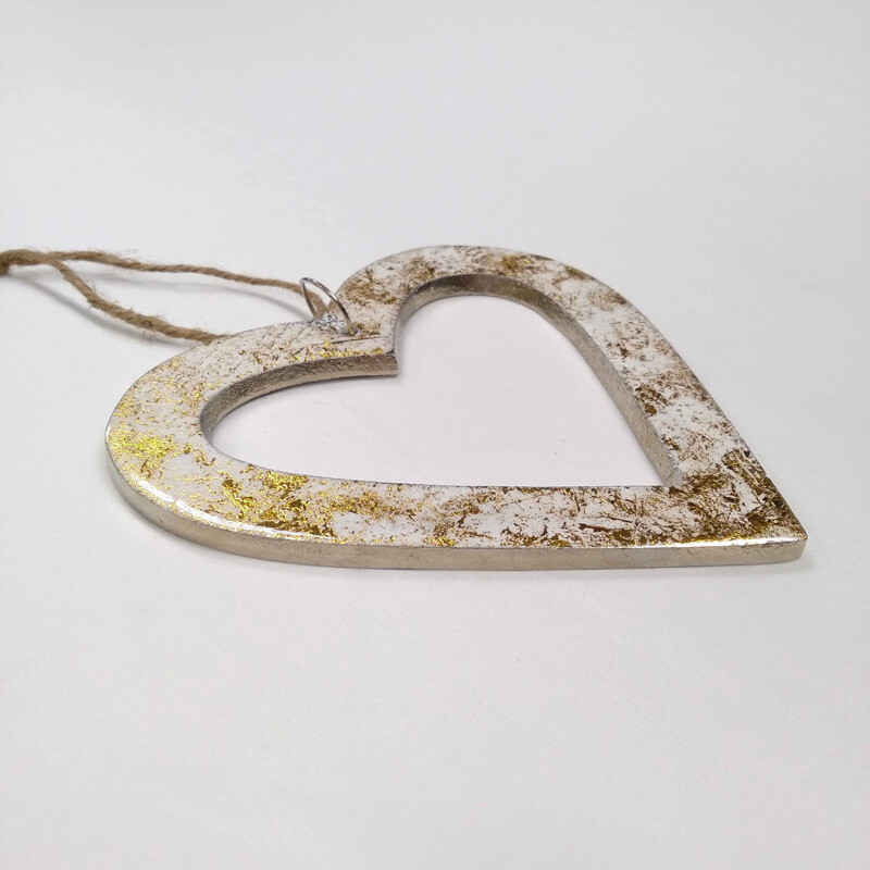 Cast Heart White/Gold Foil (3 sizes)