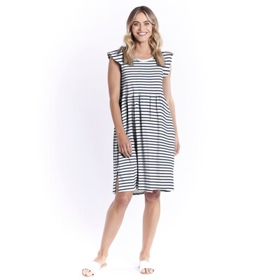 Frill Dress - Beach Stripe