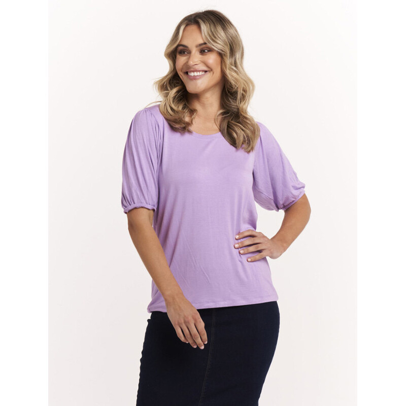 Porto Puff Sleeve Top - Orchid