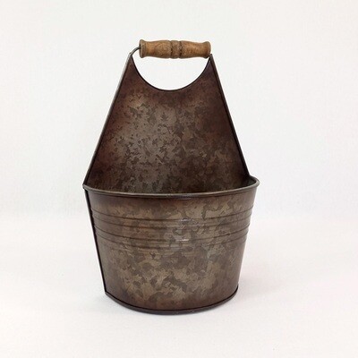 Half Bucket Wall Planter Galv. Sm