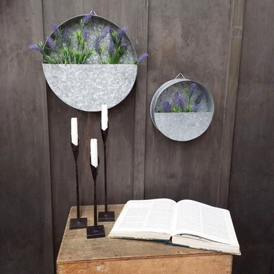 Round Wall Planter Galv. Lg