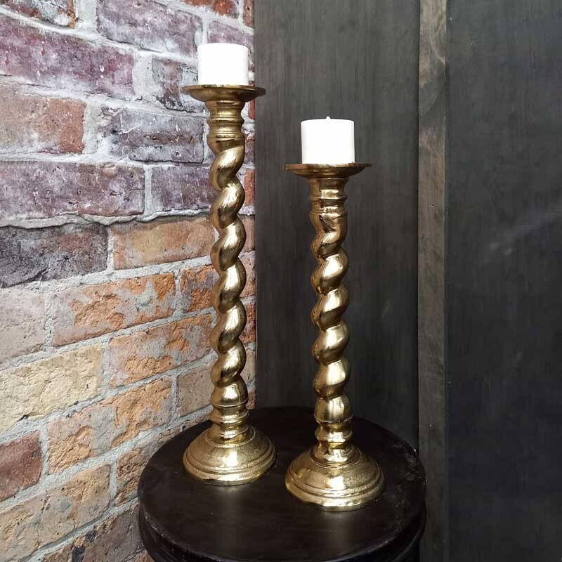 Twisted Candle Holder Gold Lg