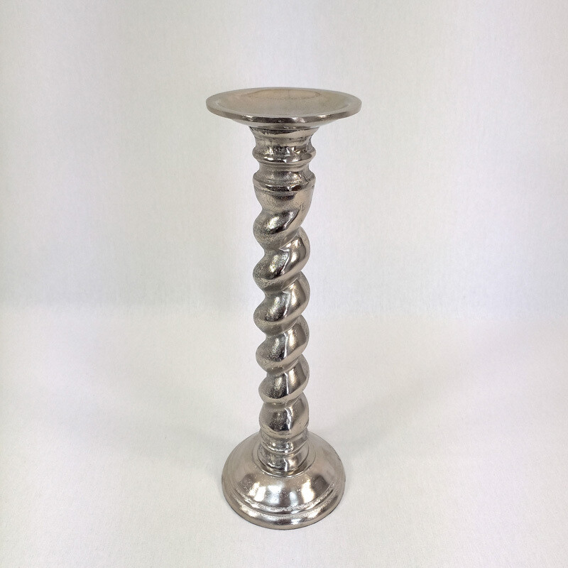 Twisted Candle Holder Nickel Sm