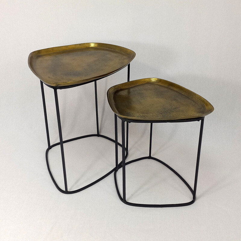 Asymmetrical Coffee Table - Antique Gold Lg