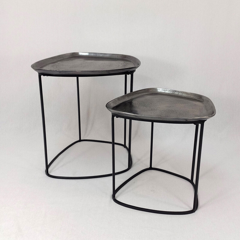 Asymmetrical Coffee Table - Antique Nickel Lg