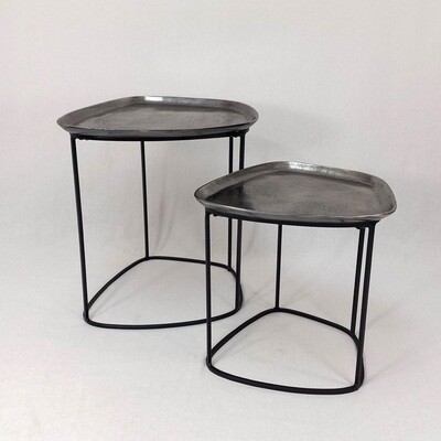 Asymmetrical Coffee Table - Antique Nickel Lg